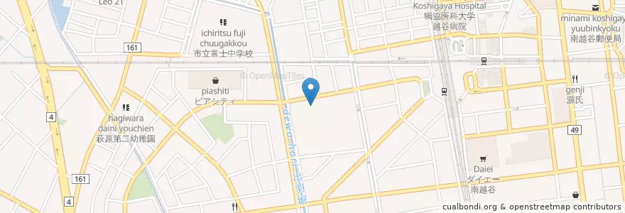Mapa de ubicacion de 越谷市立南越谷小学校 en Japonya, 埼玉県, 越谷市.