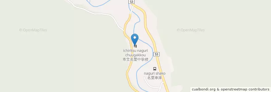Mapa de ubicacion de 市立名栗中学校 en Jepun, 埼玉県, 飯能市.