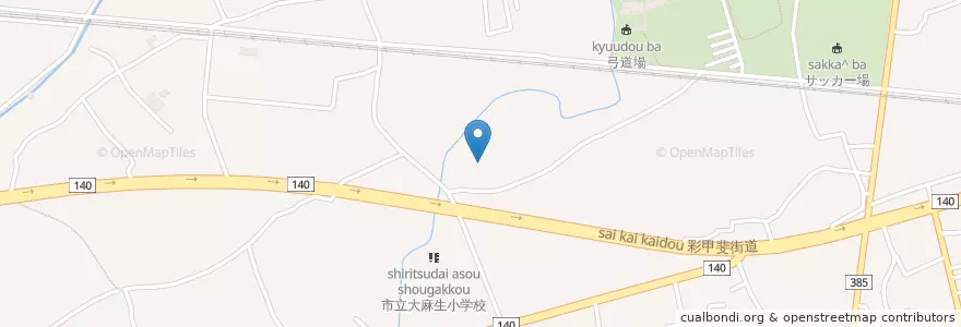 Mapa de ubicacion de 熊谷市立大麻生中学校 en 日本, 埼玉県, 熊谷市.