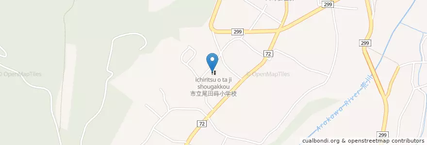 Mapa de ubicacion de 秩父市立尾田蒔小学校 en 日本, 埼玉県, 秩父市.