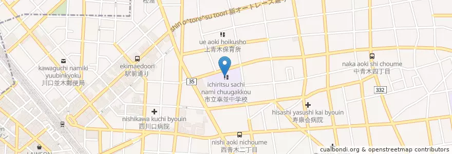 Mapa de ubicacion de 市立幸並中学校 en 日本, 埼玉県, 川口市.