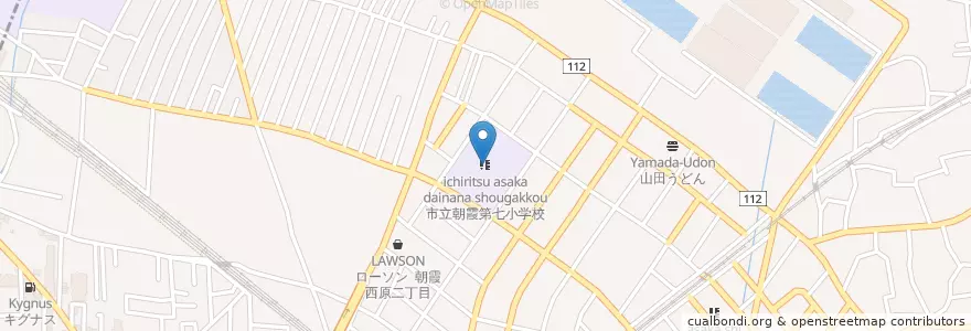 Mapa de ubicacion de 市立朝霞第七小学校 en Japon, Préfecture De Saitama, 朝霞市.