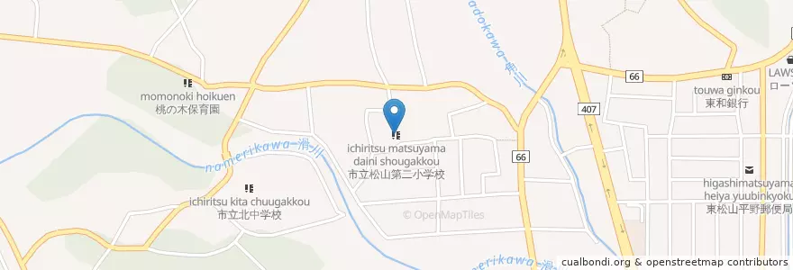 Mapa de ubicacion de 東松山市立松山第二小学校 en Япония, Сайтама, 東松山市.