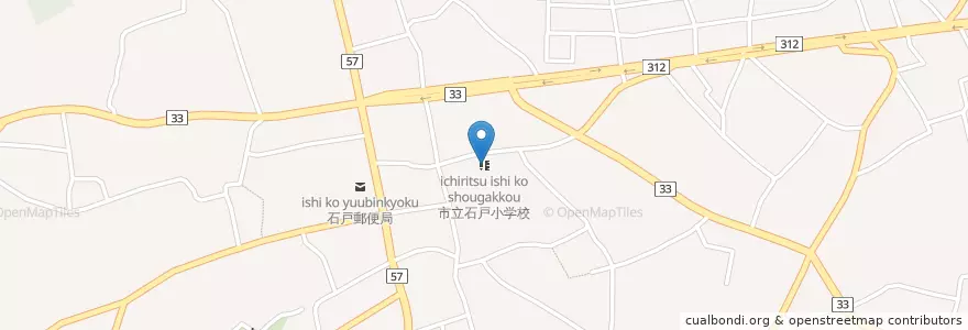 Mapa de ubicacion de 市立石戸小学校 en اليابان, 埼玉県, 北本市.