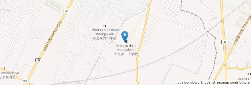 Mapa de ubicacion de 市立第二中学校 en Jepun, 埼玉県, 新座市.