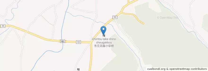 Mapa de ubicacion de 市立高篠小学校 en Japão, 埼玉県, 秩父市.