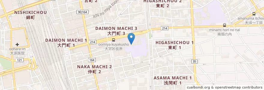 Mapa de ubicacion de 幼児教育センター付属幼稚園 en 日本, 埼玉県, さいたま市, 大宮区.