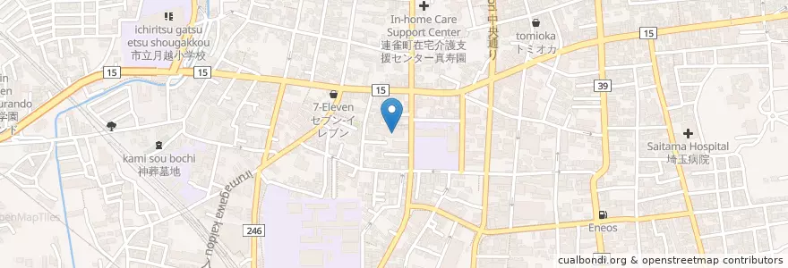 Mapa de ubicacion de Honkawagoe Hospital en Japan, Saitama Prefecture, Kawagoe.