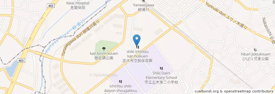 Mapa de ubicacion de 志木市立館保育園 en Japão, 埼玉県, 志木市.