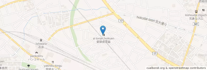 Mapa de ubicacion de 愛隣保育園 en Japan, Saitama Prefecture, Kumagaya.