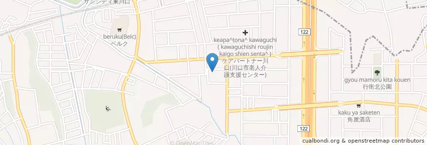 Mapa de ubicacion de 戸塚西保育所 en 日本, 埼玉県, 川口市.