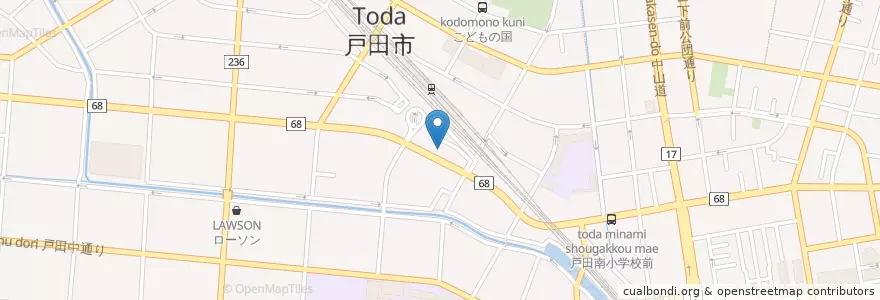 Mapa de ubicacion de 戸田公園駅前郵便局 en Japonya, 埼玉県, 戸田市.