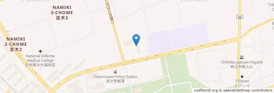 Mapa de ubicacion de 所沢公共職業安定所 en Japão, 埼玉県, 所沢市.