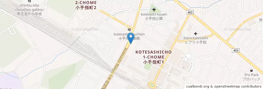 Mapa de ubicacion de 所沢小手指郵便局 en اليابان, 埼玉県, 所沢市.