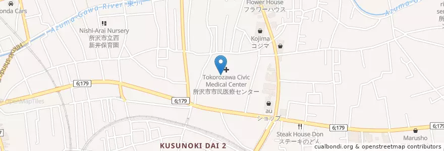 Mapa de ubicacion de 所沢市市民医療センター en اليابان, 埼玉県, 所沢市.