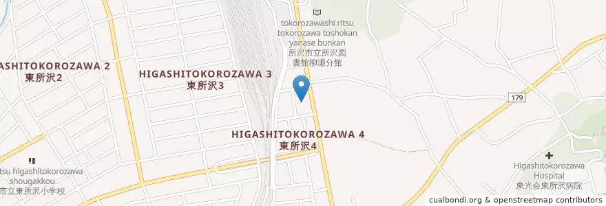 Mapa de ubicacion de 埼玉西部消防局 所沢東消防署 柳瀬分署 en Japan, 埼玉県, 所沢市.