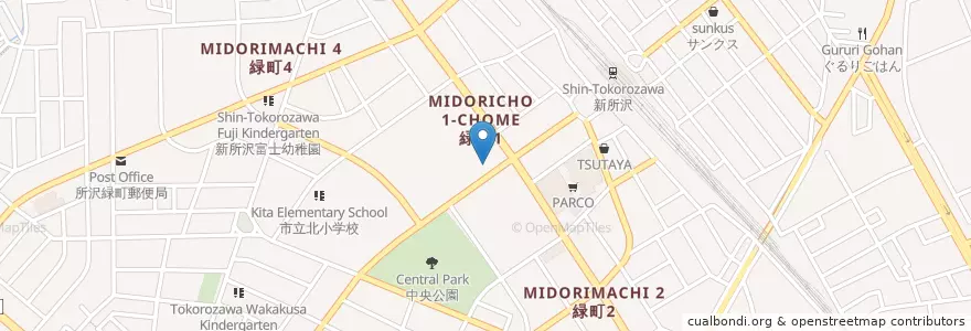 Mapa de ubicacion de 所沢警察署緑町交番 en Japon, Préfecture De Saitama, 所沢市.