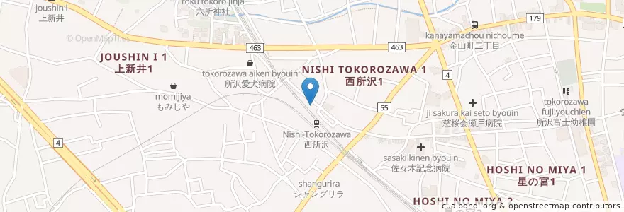 Mapa de ubicacion de 所沢警察署西所沢駅前交番 en Giappone, Prefettura Di Saitama, 所沢市.