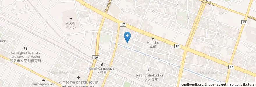 Mapa de ubicacion de 摩耶幼稚園 en Japão, 埼玉県, 熊谷市.