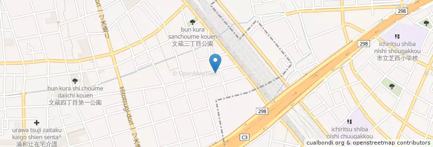 Mapa de ubicacion de 文蔵保育園 en 일본, 사이타마현, さいたま市, 南区.