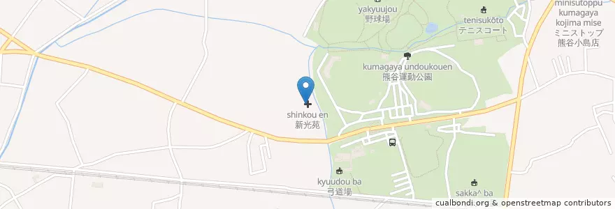 Mapa de ubicacion de 新光苑 en 日本, 埼玉県, 熊谷市.