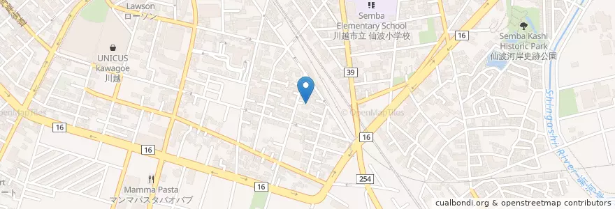 Mapa de ubicacion de 新宿町保育園 en Japonya, 埼玉県, 川越市.