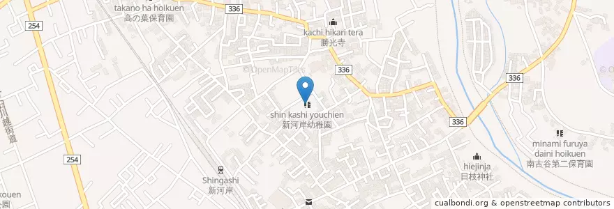 Mapa de ubicacion de 新河岸幼稚園 en Japão, 埼玉県, 川越市.
