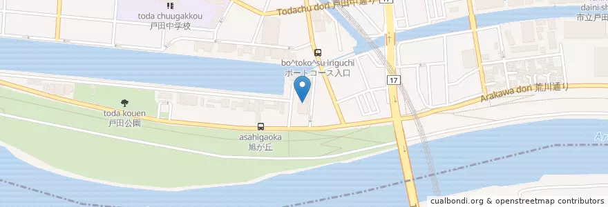 Mapa de ubicacion de 日本スポーツ振興センター戸田艇庫管理事務所 en 일본, 사이타마현, 戸田市.