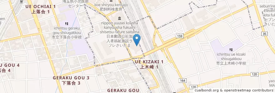 Mapa de ubicacion de 日本郵政公社健康管理室関東支社健康管理室 en 日本, 埼玉県, さいたま市, 浦和区.