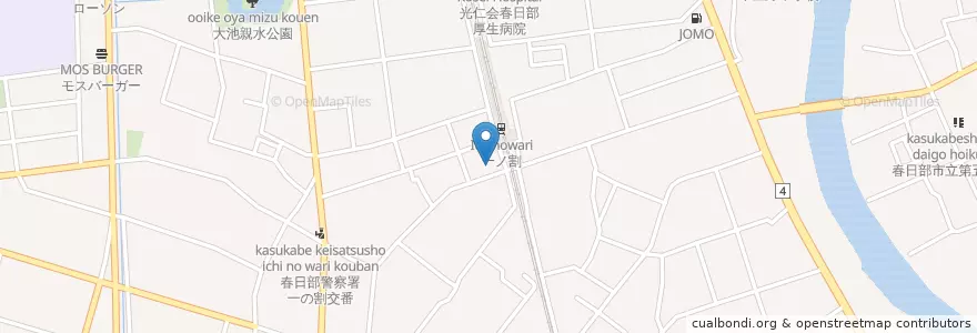Mapa de ubicacion de 春日部一ノ割郵便局 en اليابان, 埼玉県, 春日部市.