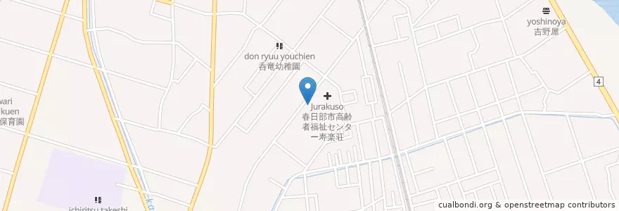 Mapa de ubicacion de 春日部市立第四保育所 en Japonya, 埼玉県, 春日部市.