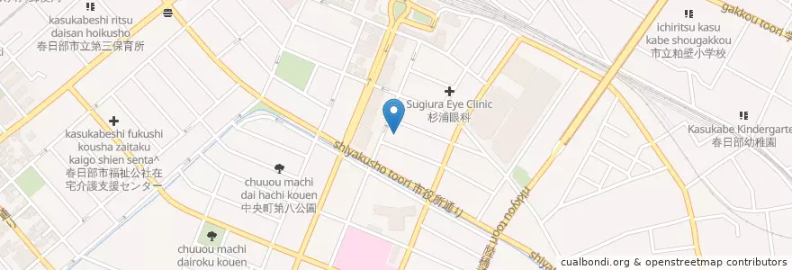Mapa de ubicacion de 春明会みくに病院 en 日本, 埼玉県, 春日部市.