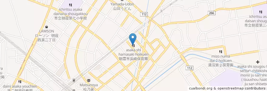Mapa de ubicacion de 朝霞市浜崎保育園 en Japão, 埼玉県, 朝霞市.