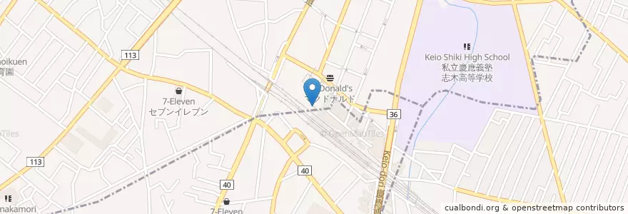 Mapa de ubicacion de 朝霞警察署志木駅東口交番 en 日本, 埼玉県.