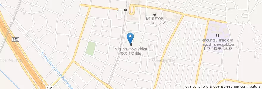 Mapa de ubicacion de 杉の子幼稚園 en Japan, 埼玉県, 白岡市.