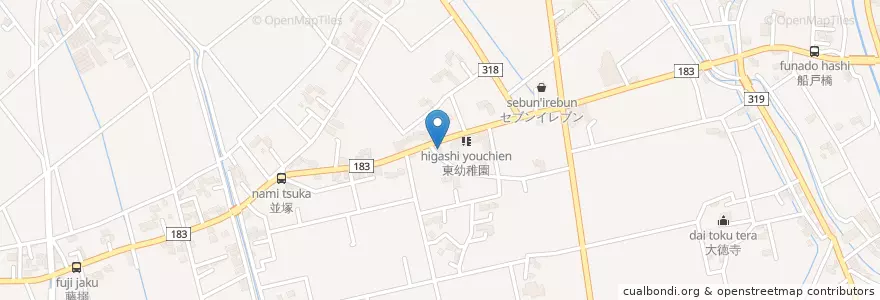 Mapa de ubicacion de 杉戸警察署田宮駐在所 en Giappone, Prefettura Di Saitama, 北葛飾郡, 杉戸町.