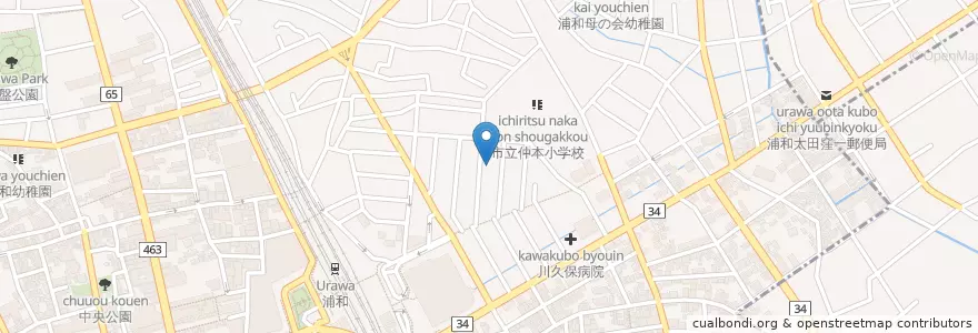 Mapa de ubicacion de 東仲町保育園 en ژاپن, 埼玉県, さいたま市, 浦和区.
