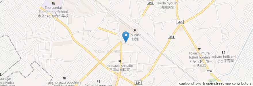 Mapa de ubicacion de 東入間警察署鶴瀬駅前交番 en اليابان, 埼玉県, 富士見市.
