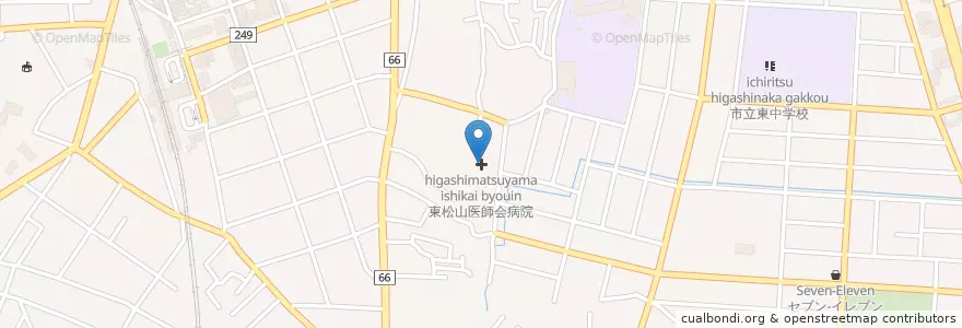 Mapa de ubicacion de 東松山医師会病院 en 日本, 埼玉县, 東松山市.