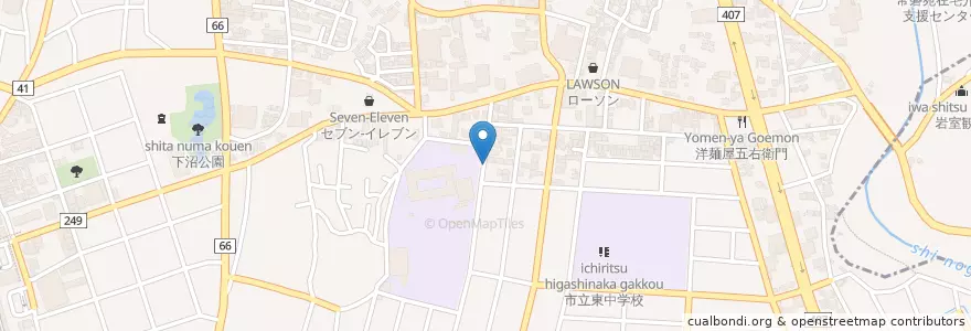 Mapa de ubicacion de 東松山市児童センター en Jepun, 埼玉県, 東松山市.