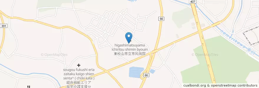 Mapa de ubicacion de 東松山市立市民病院 en Japón, Prefectura De Saitama, 東松山市.