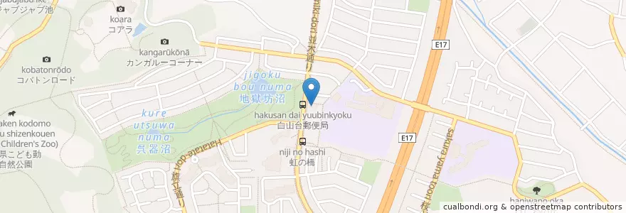 Mapa de ubicacion de 東松山白山台郵便局 en Giappone, Prefettura Di Saitama, 東松山市.