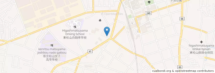 Mapa de ubicacion de 東松山箭弓郵便局 en 日本, 埼玉県, 東松山市.