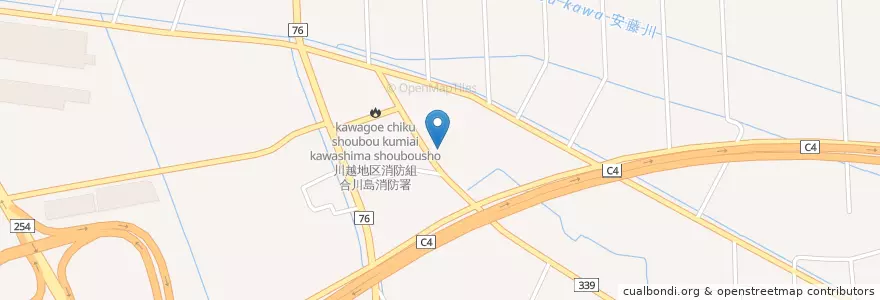 Mapa de ubicacion de 東松山警察署川島交番 en Giappone, Prefettura Di Saitama, 比企郡, 川島町.