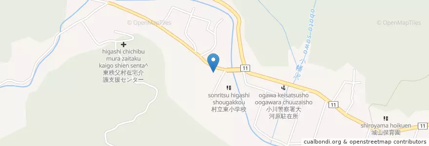 Mapa de ubicacion de 東秩父村立図書館 en Japan, Saitama Prefecture, Chichibu County, Higashichichibu.