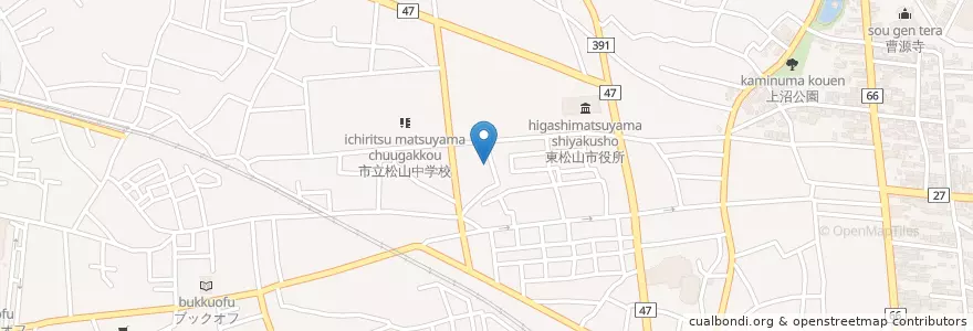 Mapa de ubicacion de 松山幼稚園 en Japan, 埼玉県, 東松山市.