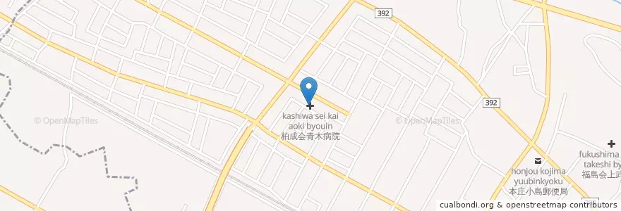Mapa de ubicacion de 柏成会青木病院 en 日本, 埼玉県, 本庄市.