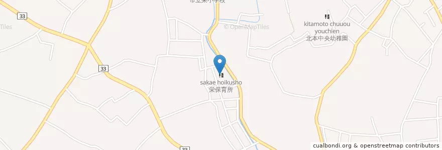Mapa de ubicacion de 栄保育所 en 日本, 埼玉県, 北本市.