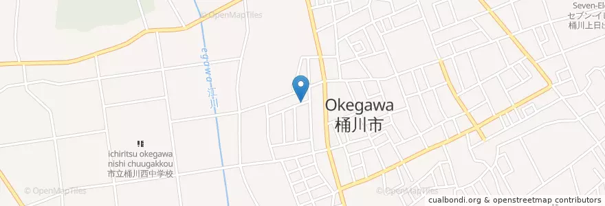 Mapa de ubicacion de 桶川市日出谷保育園 en 日本, 埼玉県, 桶川市.