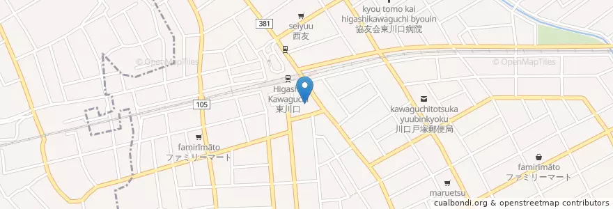 Mapa de ubicacion de 武南警察署東川口駅前交番 en 日本, 埼玉县, 川口市.